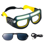 Lunettes de Protection LED Rechargeables 800 lm – Éclairage 5 Modes avec Capteur de Mouvement pour Travaux et Réparations