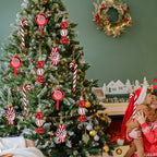 Lot de 6 Suspensions Bonbons de Noël