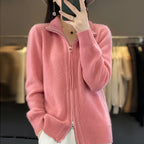 Cardigan chaud à double fermeture éclair - Femme
