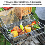 Panier à Barbecue Rotatif en Acier Inoxydable