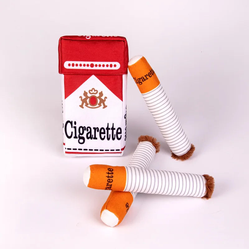Jouet Interactif à Mâcher pour Chiens – Design Cigarette Humoristique et Peluche Douce