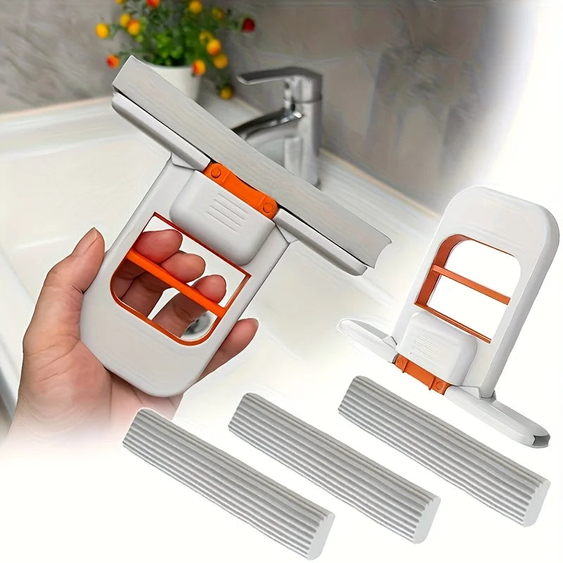 Mini Serpillère Éponge Auto-Essorante Pliable - Multi-Surfaces + 2 éponges OFFERTES