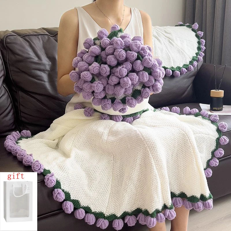 Plaid Crochet Bouquet de Fleurs