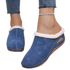 Mules Femme Fourrées pour l’Hiver – Bout Fermé, Semelle à Plateforme & Doublure Chaude et Douce