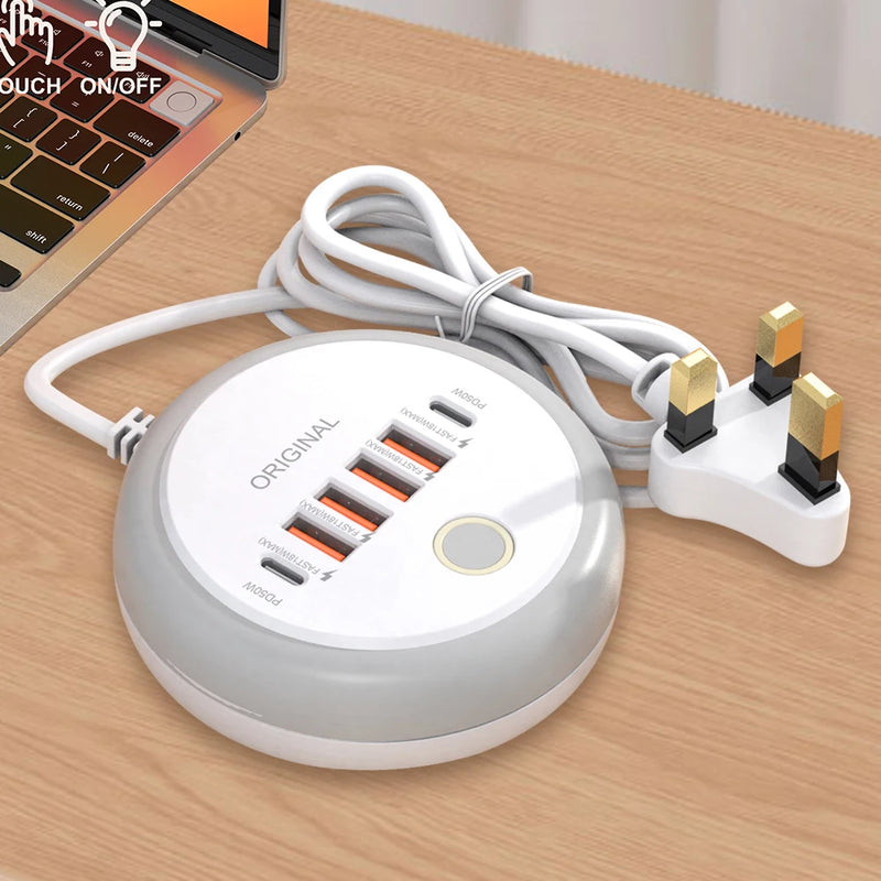 Station de Charge USB 6 Ports avec LED Tactile