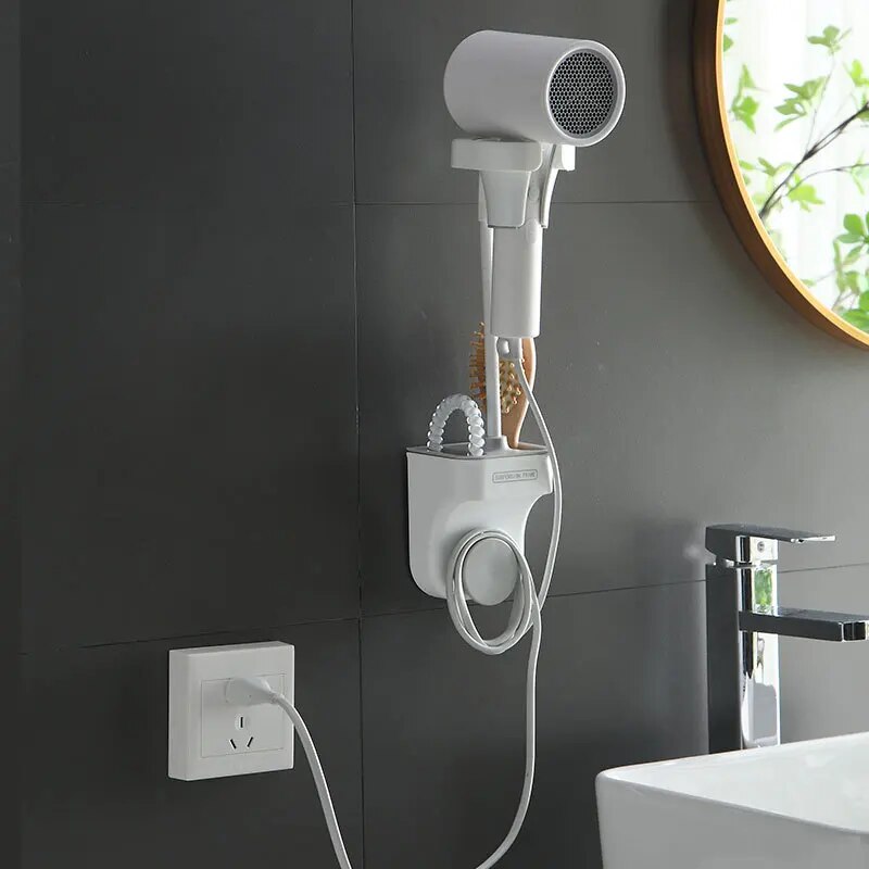Support mural Ultra flexible pour sèche-cheveux et pommeau de douche