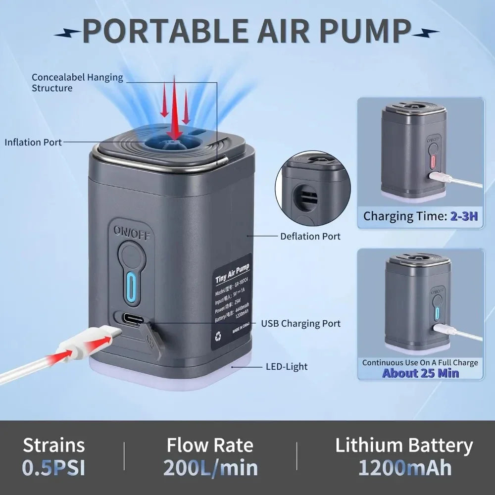 Mini Pompe à Air Électrique Sans Fil Rechargeable