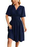 Robe en Coton à Col V & Taille Cintrée - Collection Été 2024