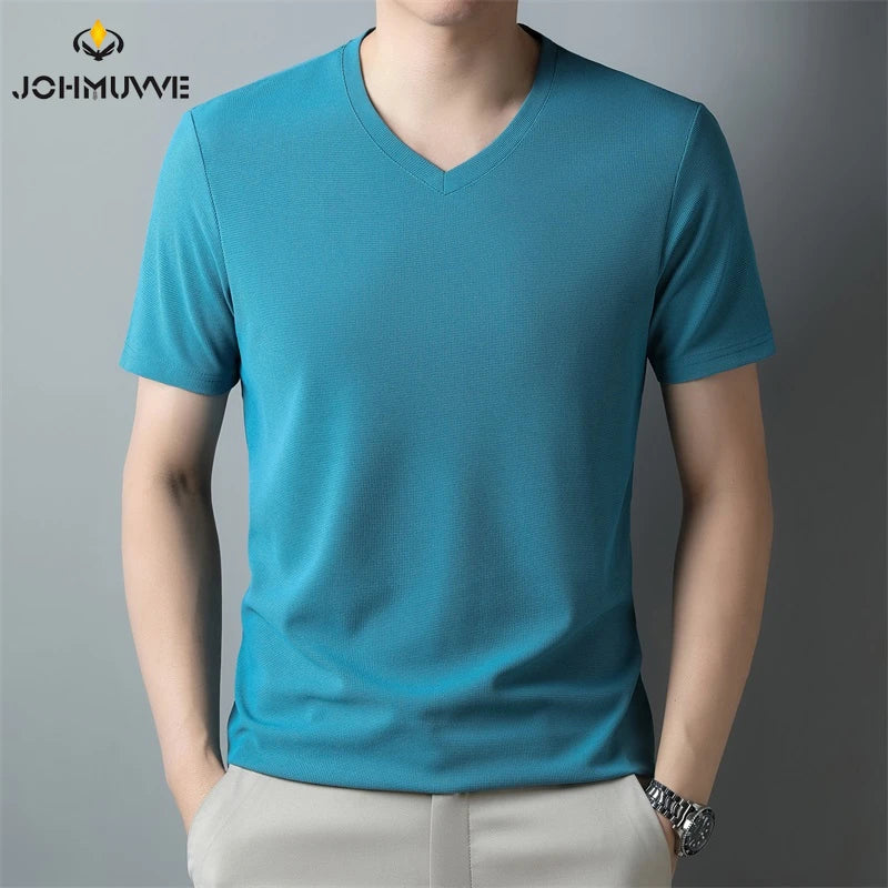 Lot de 2 T-shirts manches courtes et col V Texture Gaufrée - Coton