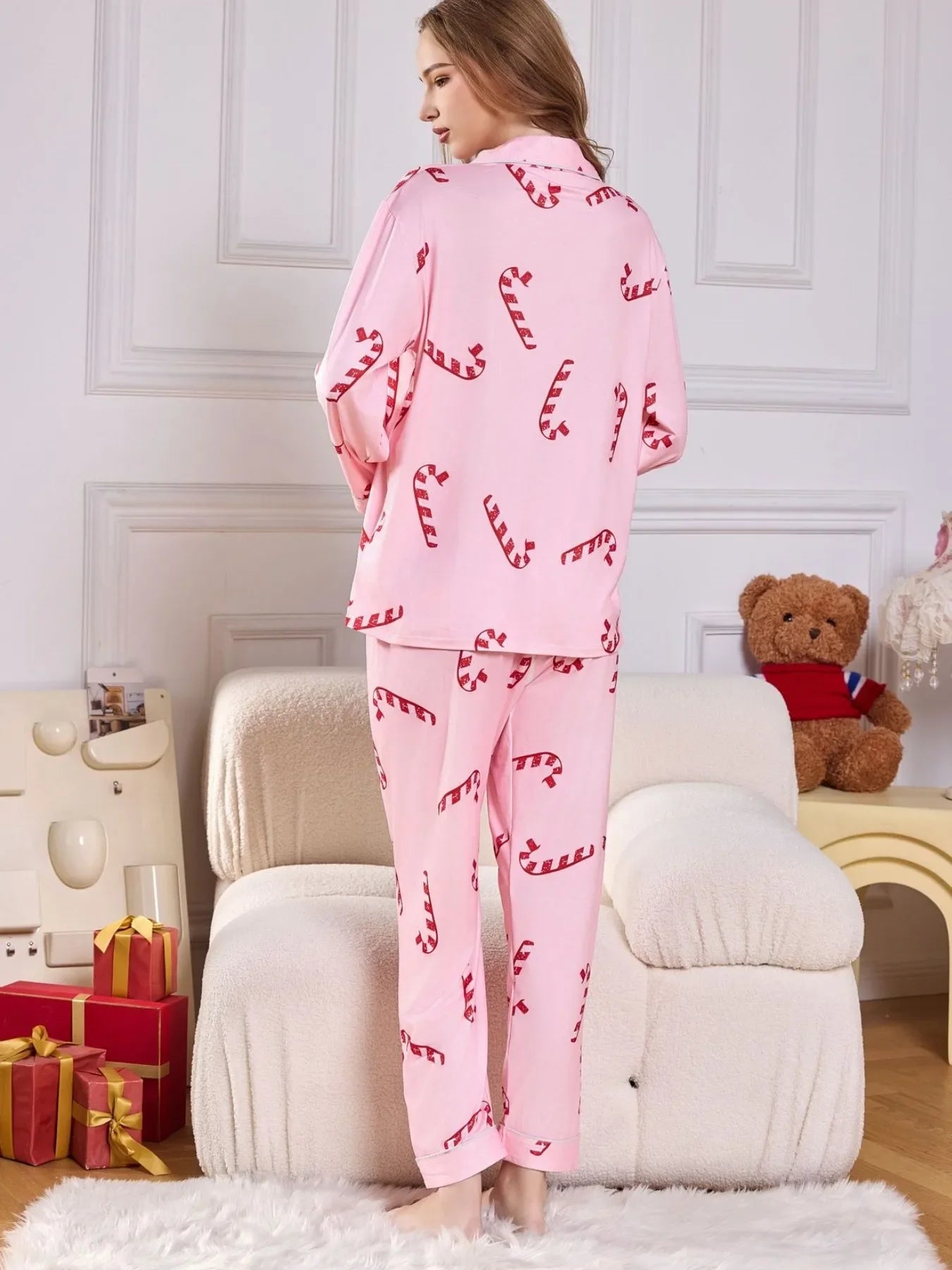 Pyjama de Noël - Chemisier manches longues & Pantalon fluide