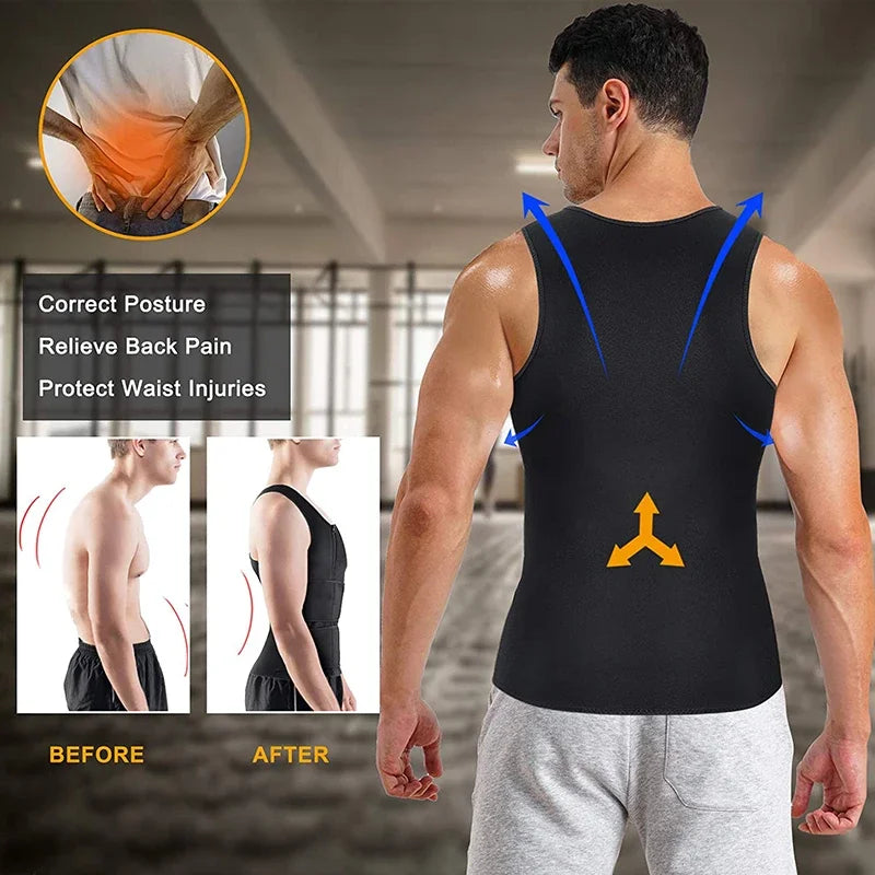 Gilet de Sudation Amincissant et Correcteur de Posture