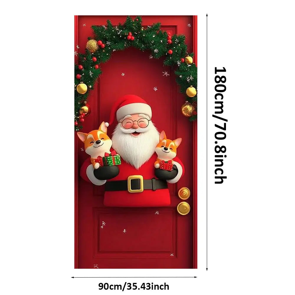 Bannière de Porte 2D de Noël à Suspendre - 185x90CM