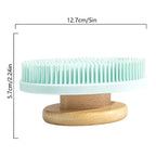 Brosse de douche en Bambou et Silicone souple long manche - 2 faces