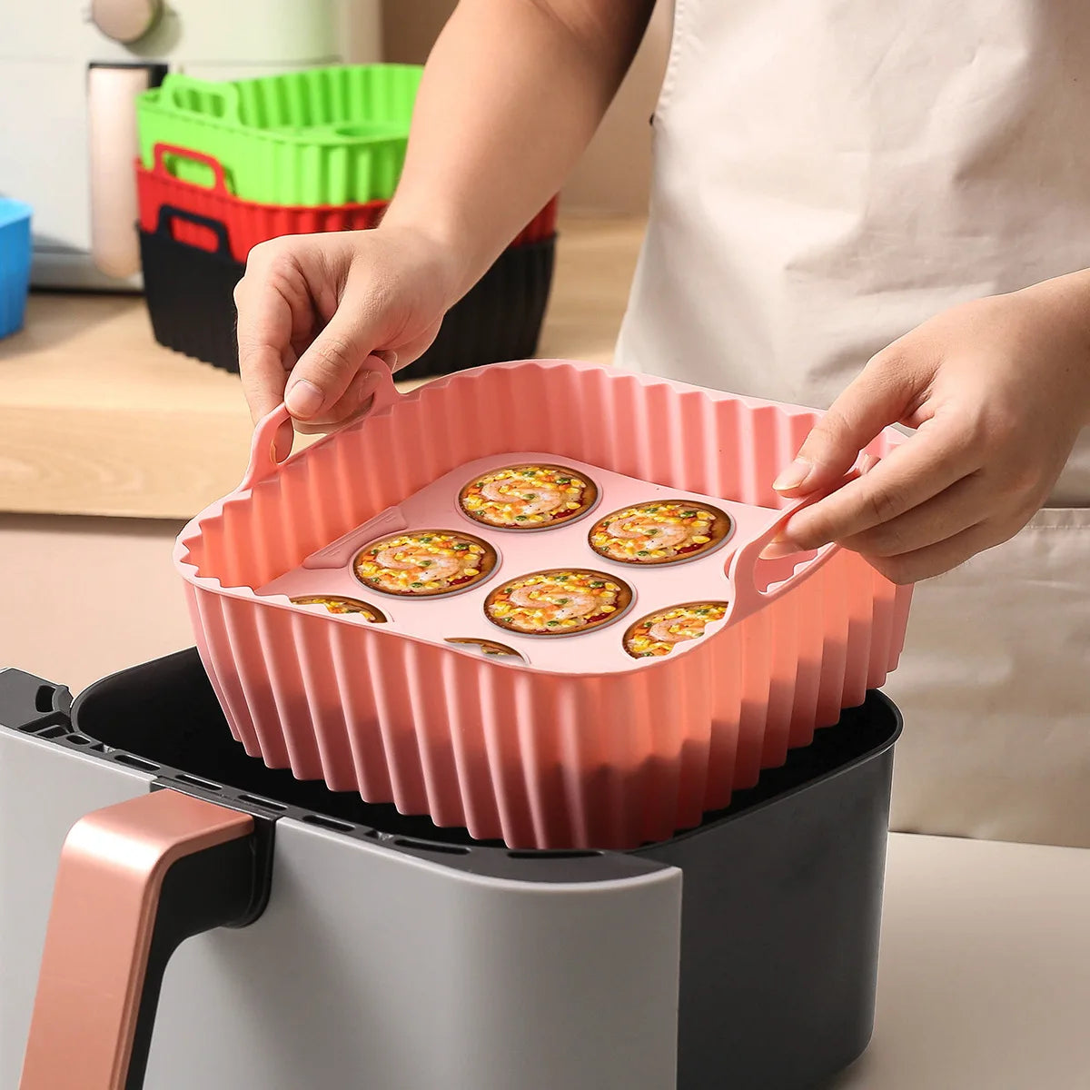 Moule 2 en 1 pour Air Fryer Anti-adhsésif