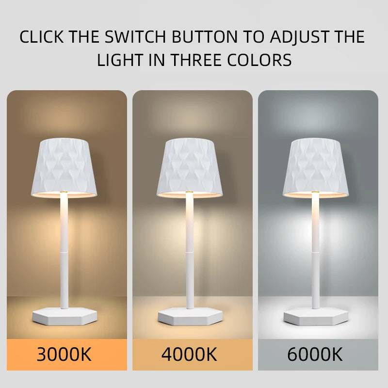 Lampe de Table LED Tactile – 3 Couleurs