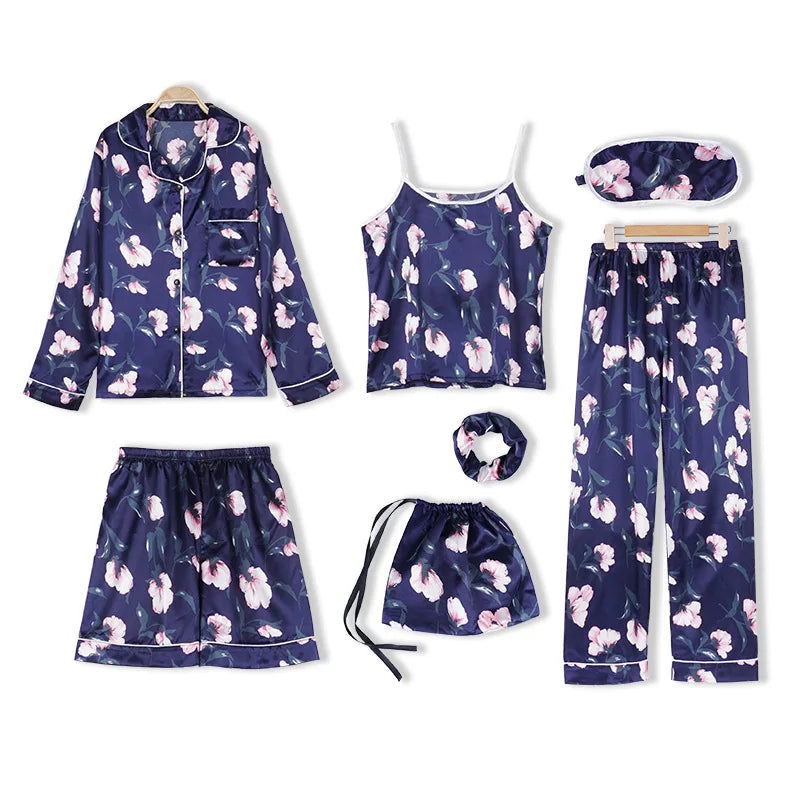 Cocooning Zzz - Ensemble de 7PCS de pyjama en Satin