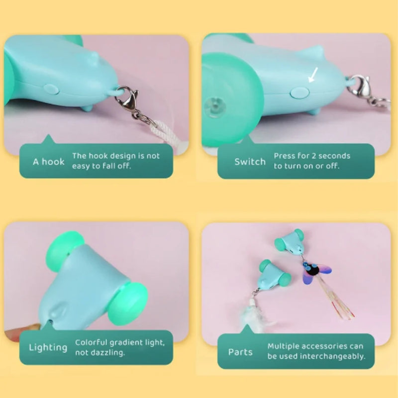 MOUSY - Jouet Interactif & Lumineux pour Chat en forme Souris