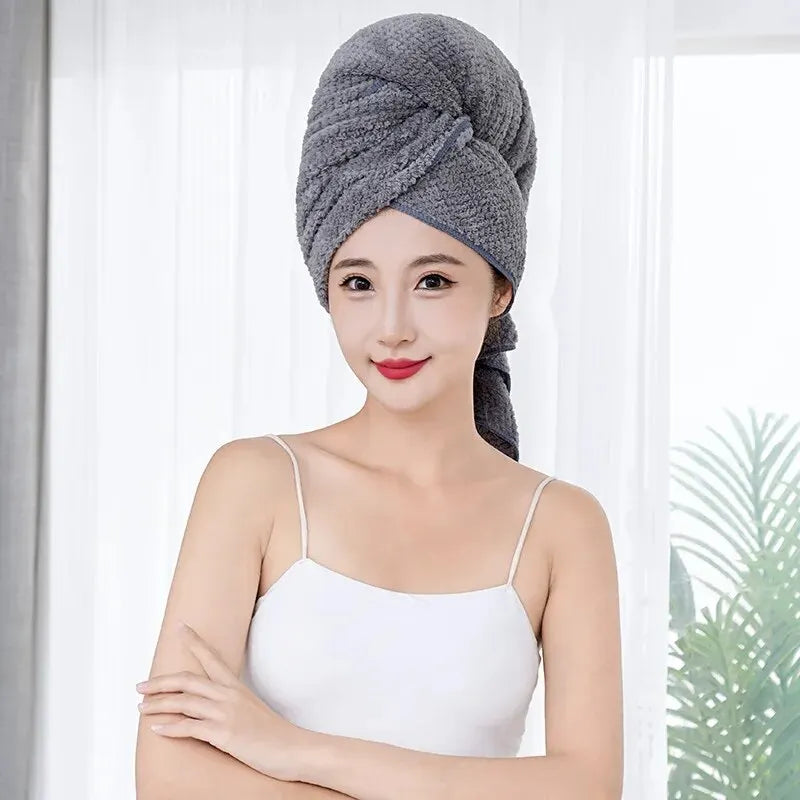 Turban de Bain Super Absorbant avec Bande Élastique - Séchage Express