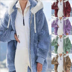 Manteau Chaud Femme en Fausse Fourrure à Capuche