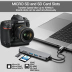 Hub USB-C Multiports avec HDMI 4K et Charge PD – Adaptateur USB 3.0 pour PC, MacBook et Tablette