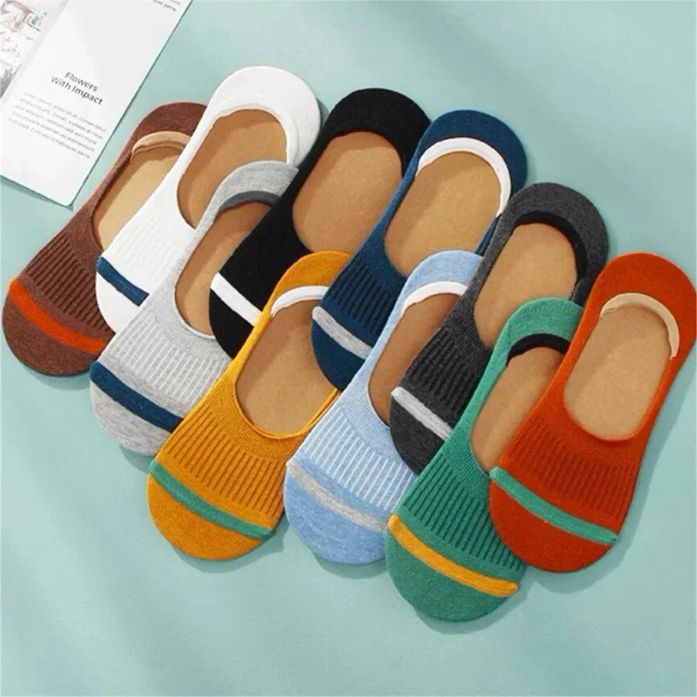 Pack of 10 Non-Slip Invisible Socks for Summer