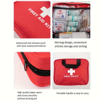 Trousse de Premiers Secours 184 Pièces – Kit d’Urgence Portable et Complet pour Camping, Randonnée et Voyage