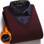 Pull Col V avec Chemise à motif - Homme