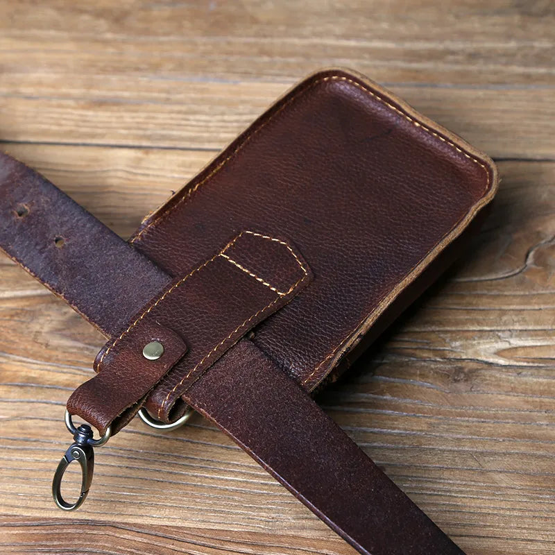 Sacoche de ceinture en cuir véritable