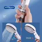 Pommeau de douche haute pression 5 modes avec arrêt — filtre billes minérales anti-chlore