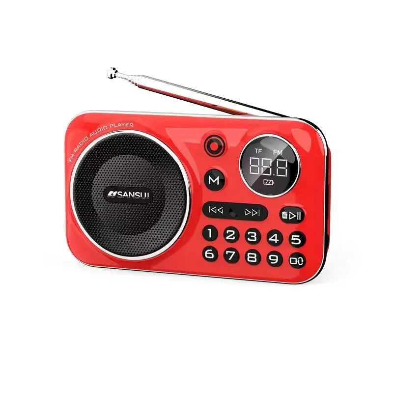 Vintage 4-in-1 Mini FM Radio with Recording Function - Bluetooth + USB and SD Card Player