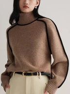 Pulls à col roulé tricot graphique pour femmes