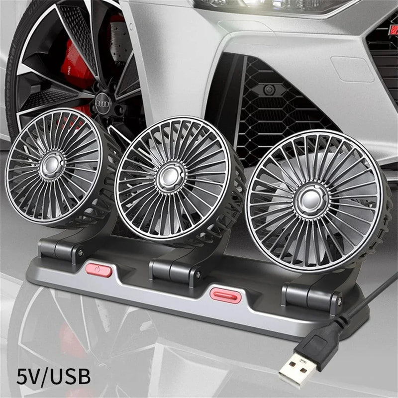 Ventilateur Voiture Silencieux 3 Têtes - USB