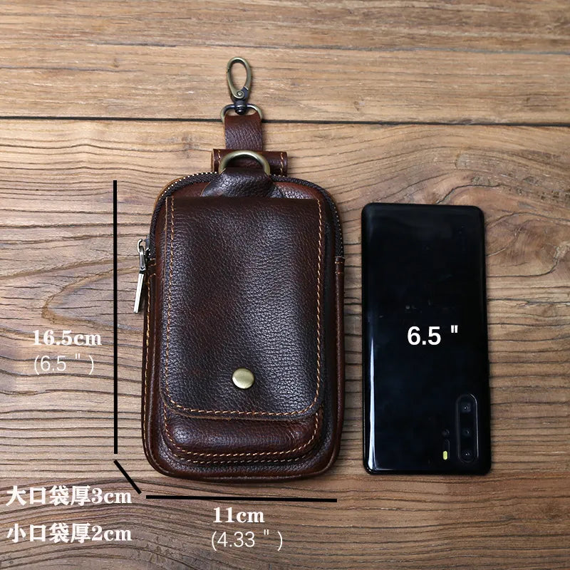Sacoche de ceinture en cuir véritable