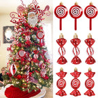 Lot de 6 Suspensions Bonbons de Noël