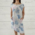 Robe Courte Fluide Col Rond - Motif Tropical