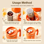 Tasse Isotherme Portable à Thé avec Filtre en Acier + Paille OFFERTE