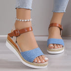 Sandales Confortables Peep-Toe à Bride Réglable
