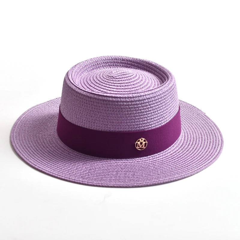 Chapeau de Paille Coloré à Ruban - 17 Couleurs