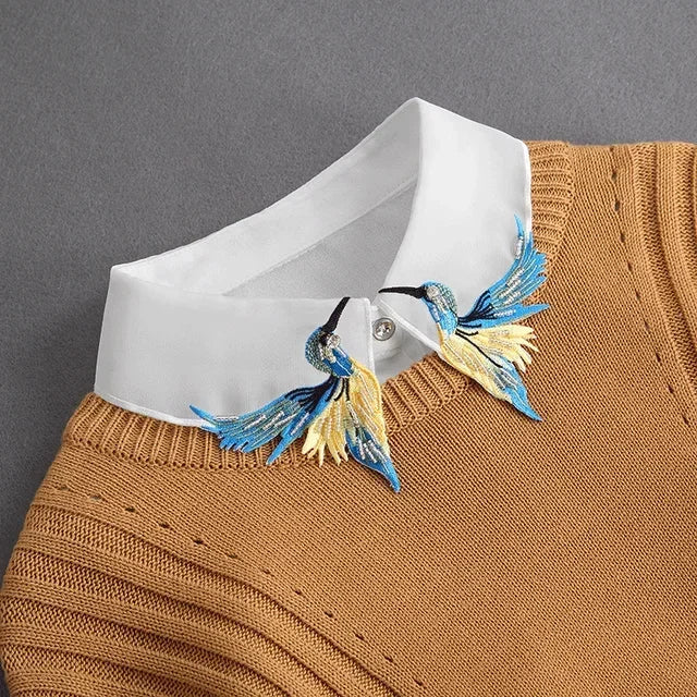 Faux Col de Chemise Amovible