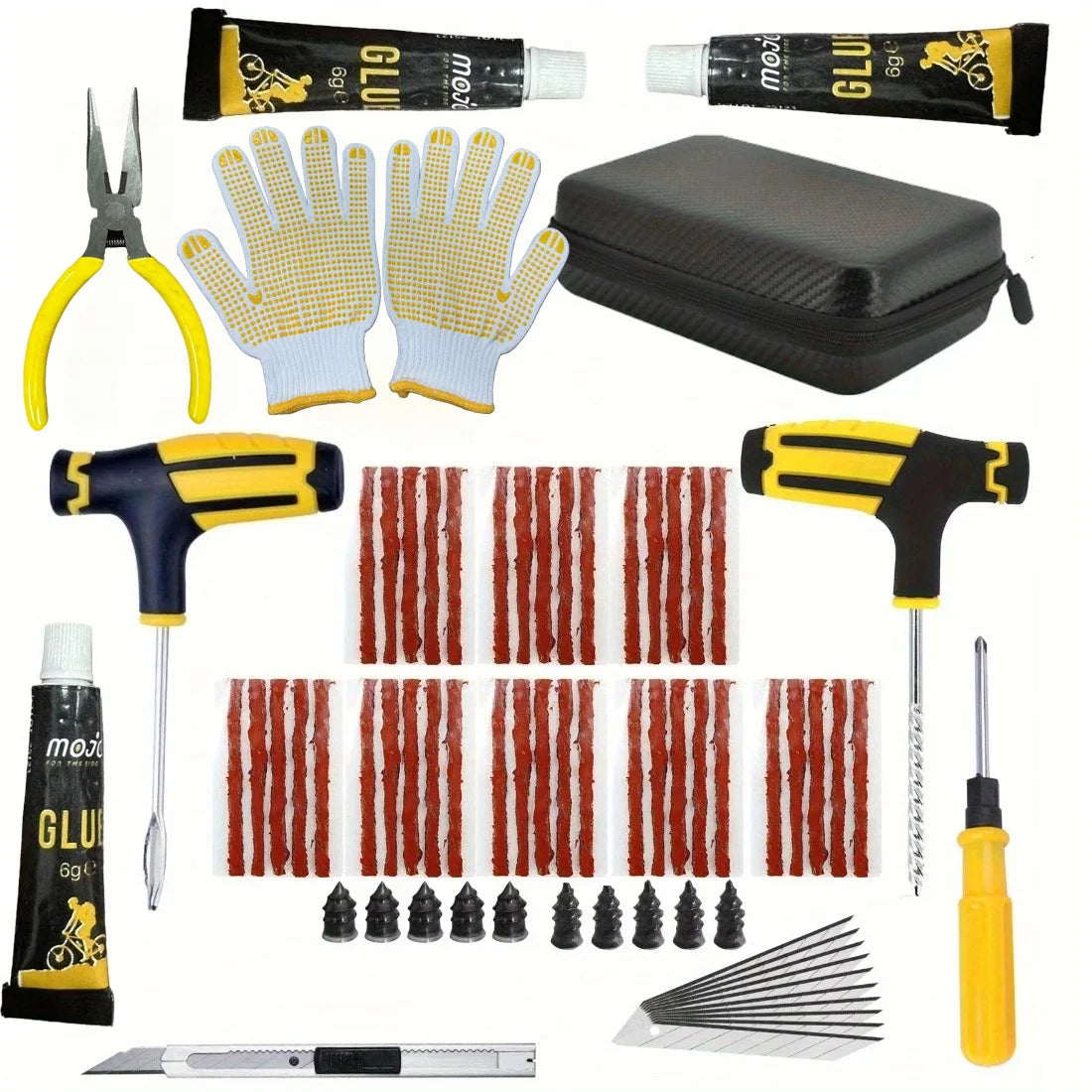 Set Anti-Crevaison d’Urgence – Colle + Mèches Incluses