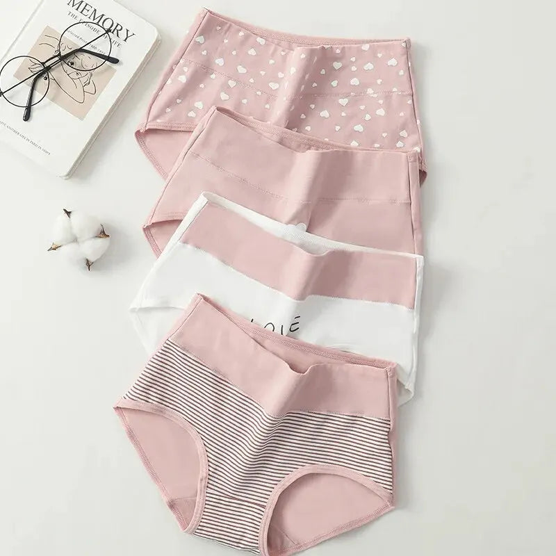 4x Culotte Taille Haute élastique en coton