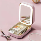 Boîte à Maquillage & Bijoux de Voyage avec Miroir LED