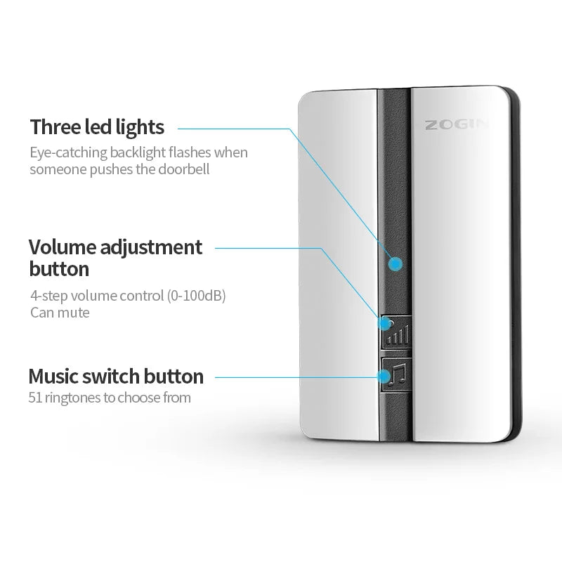 Self-powered and waterproof wireless doorbell - New Generation