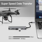 Hub USB-C Multiports avec HDMI 4K et Charge PD – Adaptateur USB 3.0 pour PC, MacBook et Tablette