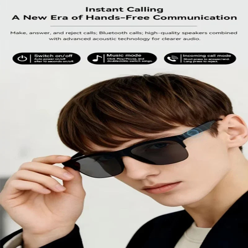 Lunettes Intelligentes Lenovo Unisexe Bluetooth avec IA – Appels, Musique, Enregistrement Vocal & Photo