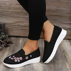 Mocassins respirants à motif floral