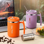 Tasse Isotherme Portable à Thé avec Filtre en Acier + Paille OFFERTE