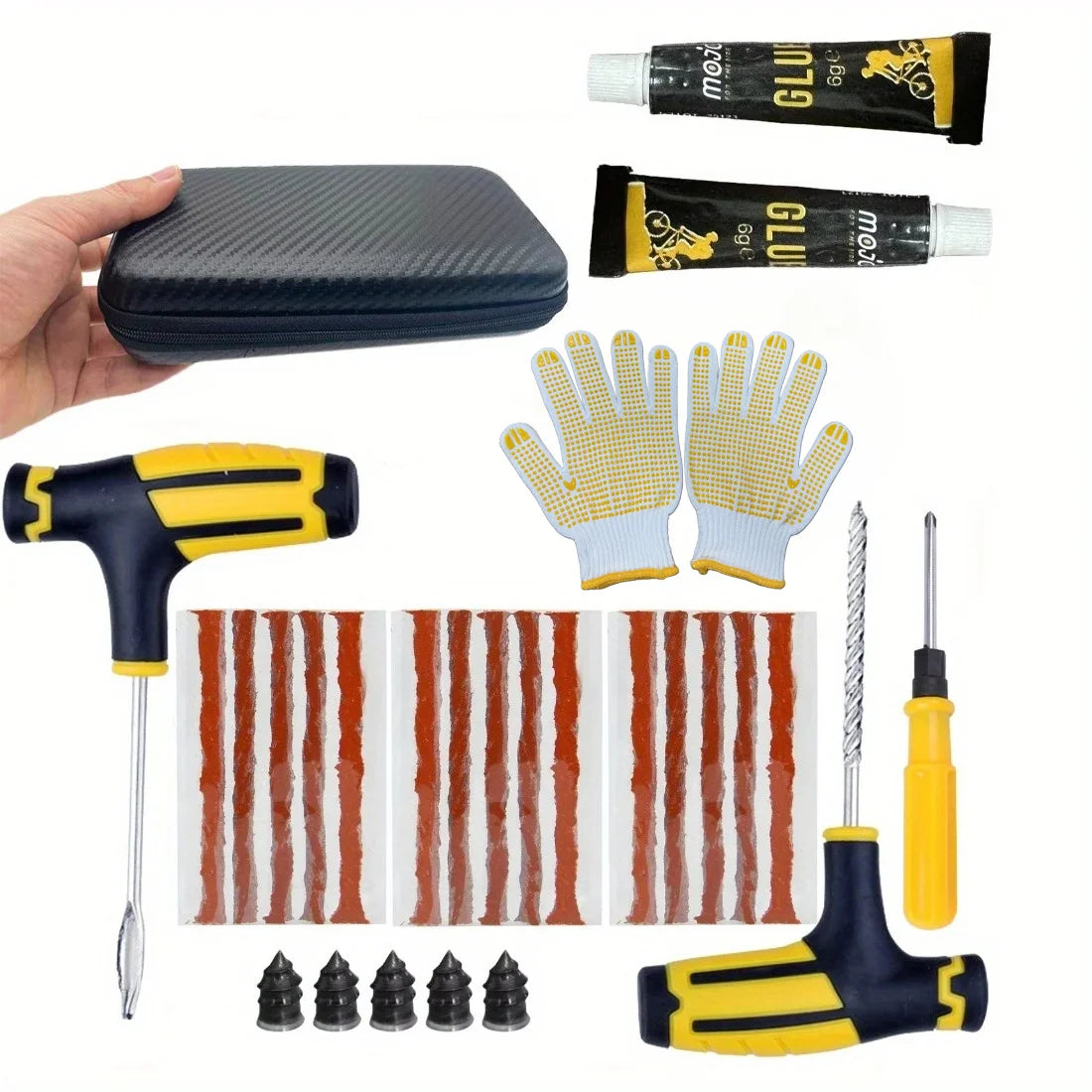 Set Anti-Crevaison d’Urgence – Colle + Mèches Incluses