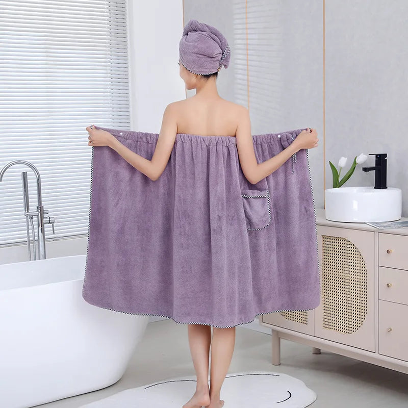 Cocooning Bath - Ensemble 2PCS de Serviettes de Bain Femme