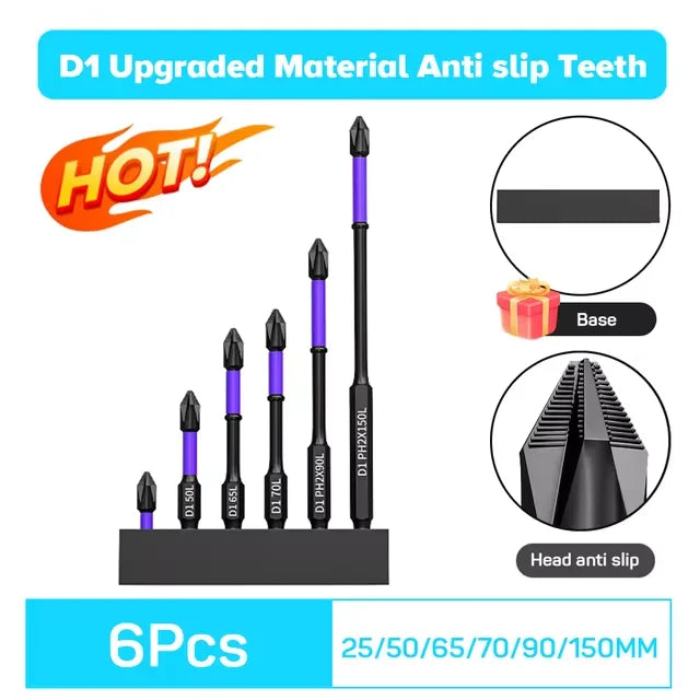 6 Embouts Tournevis Antichoc pour Perceuse – Magnétiques & Robustes